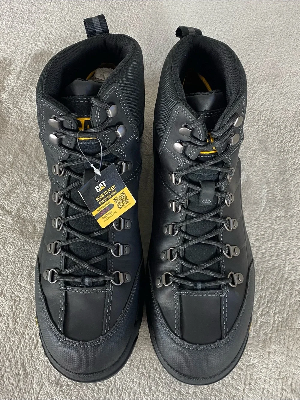 Caterpillar Threshold Work Boots Mens Size 14 W Black‎ Leather Waterproof ST NEW